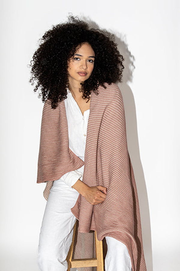 Pink Lemonade Ribbed Organic Cotton Knit Throw Blanket