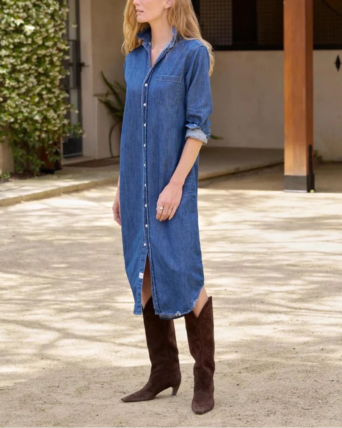 Frank & Eileen Rory Shirtdress - Dark Wash Denim - Image 3 of 5