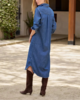 Frank & Eileen Rory Shirtdress - Dark Wash Denim - Thumbnail 4