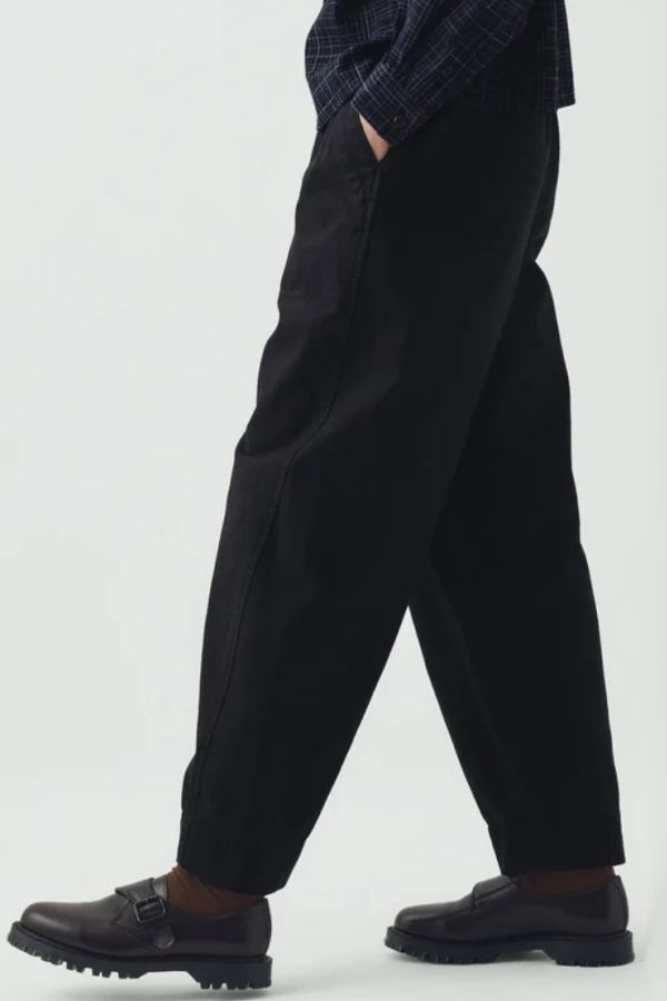 TOAST Cotton Twill Pull On Trousers - Blue Black Blub