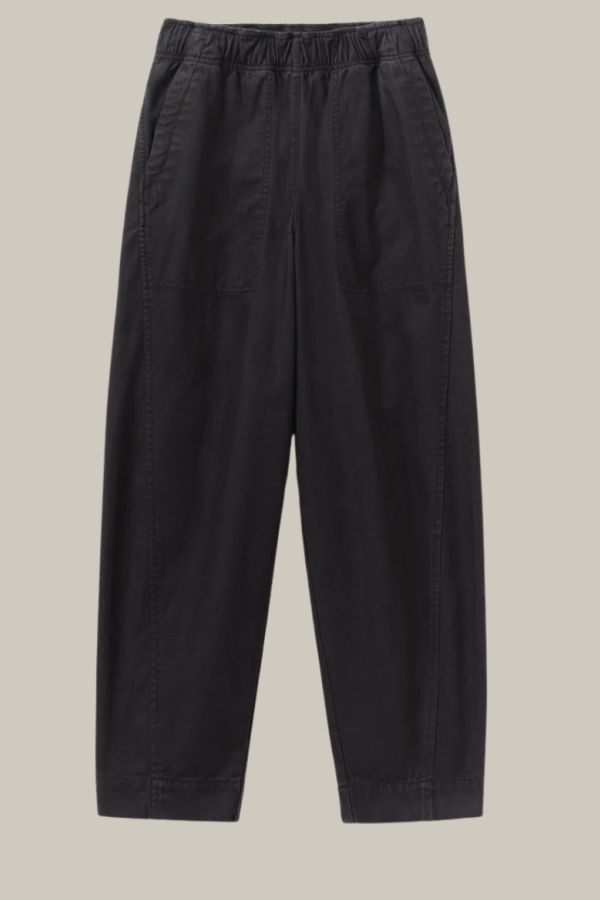 TOAST Cotton Twill Pull On Trousers - Blue Black Blub