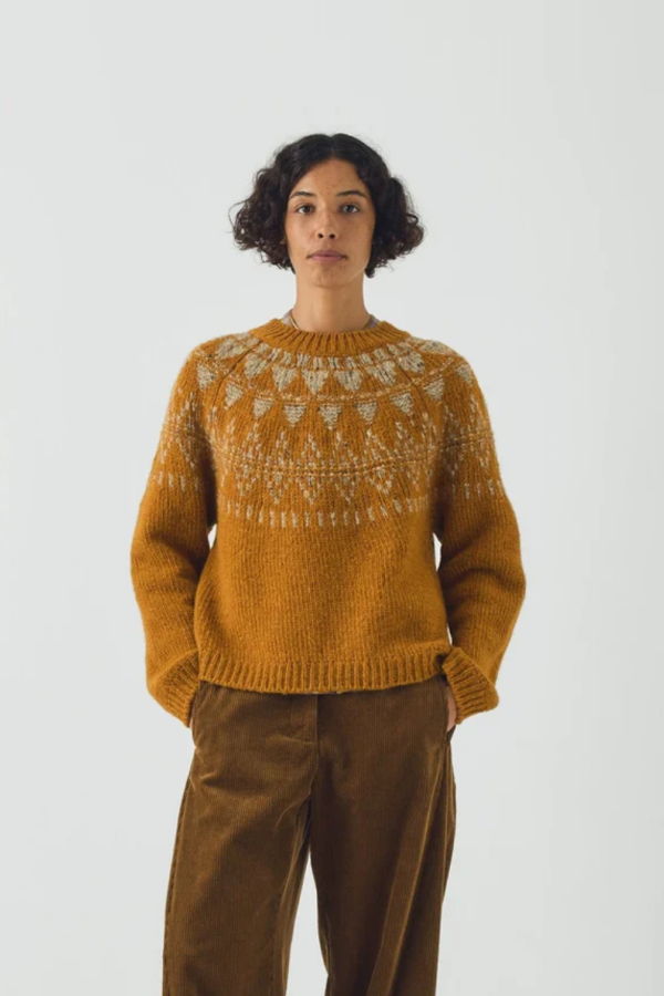 TOAST Harvest Yoke Donegal Sweater - Marmalade/Oat