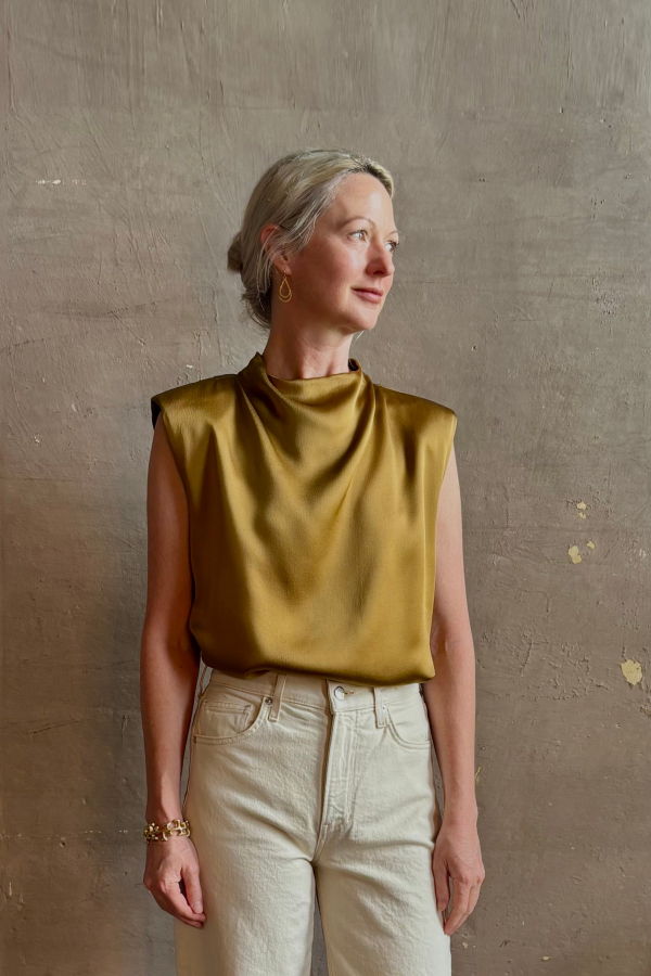 Forte Forte Envers Satin Crater-Neck Shirt