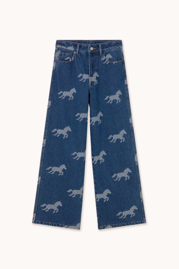 TINY BIG SISTER Horses Embroidery Berta Denim Jeans