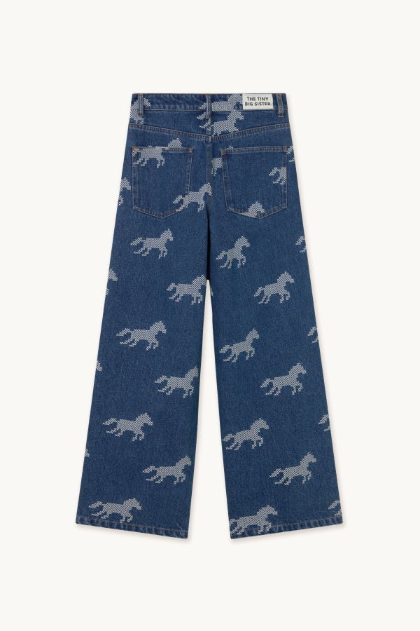 TINY BIG SISTER Horses Embroidery Berta Denim Jeans