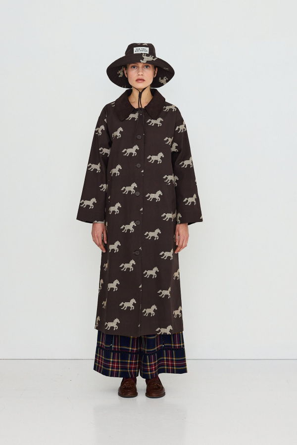 TINY BIG SISTER Horses Trench Coat