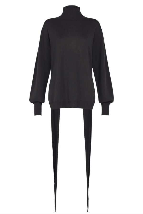 Issey Miyake Silk Cashmere Knit Top - Charcoal