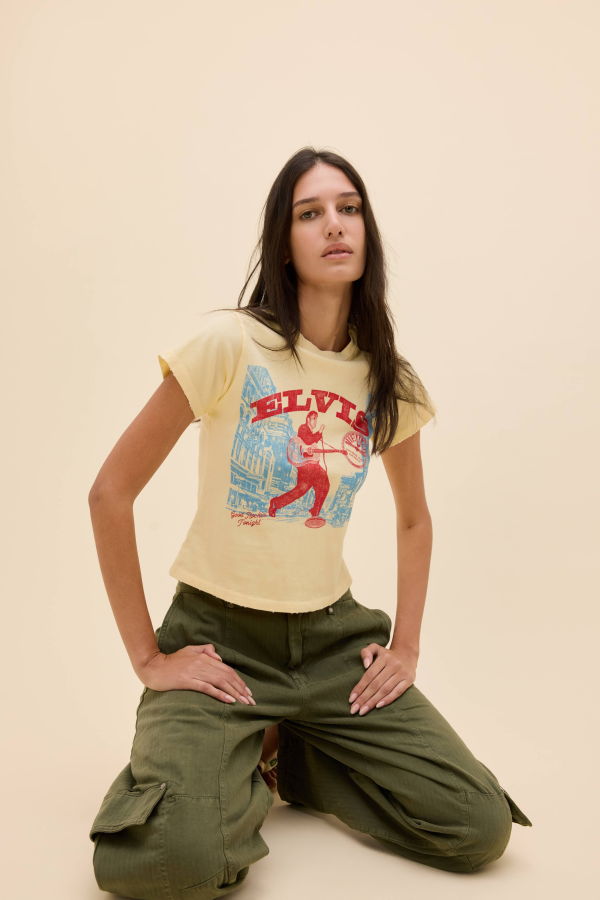 Daydreamer Sun Records X Elvis Good Rockin Vintage Tee - Sheer Yellow