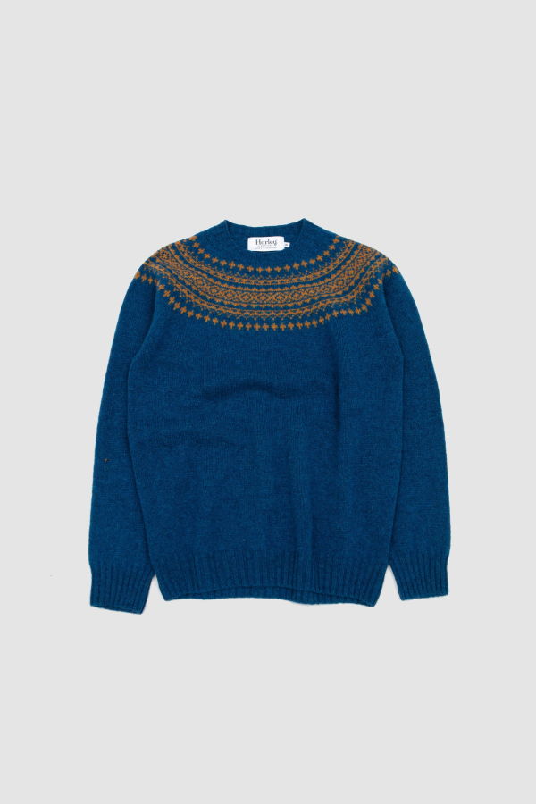 Harley of Scotland 2 Col Yoke Crew Neck Sweater