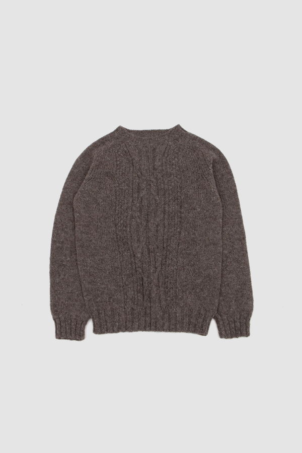 Harley of Scotland Crew Sweater With Cable Design Hebridean