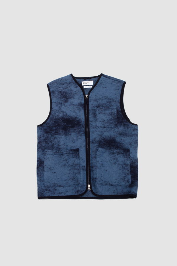 Universal Works Zip Gilet Cloud Camo Knit