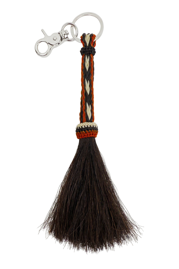 Krystell Barraza Coral Hitched Horsehair Tassel Keychain