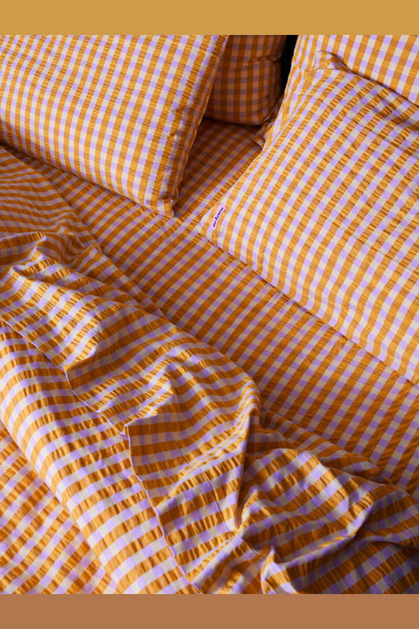 Mosey Me Mango Seersucker Flat Sheet