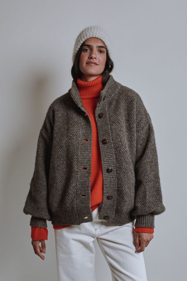 L'ENVERS PAUL in Merino Mohair Wool Beanie - Beige