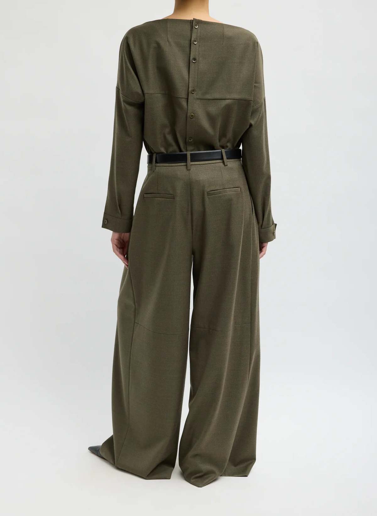 Tibi Cozy Flannel Triple Pleat Pant - Image 3 of 5