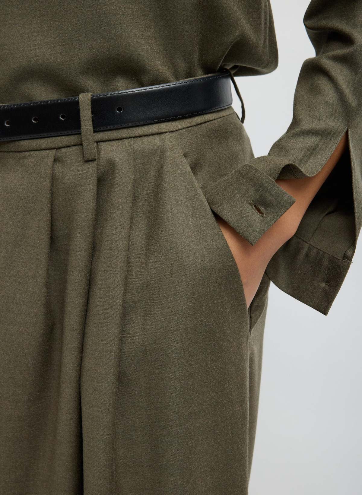Tibi Cozy Flannel Triple Pleat Pant - Image 5 of 5