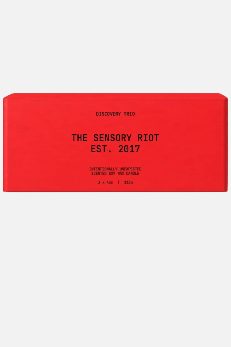 The Sensory Riot Smoky + Ceremonial Discovery Trio Candle Set
