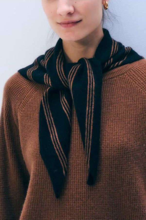 White + Warren Cashmere Striped Neckerchief