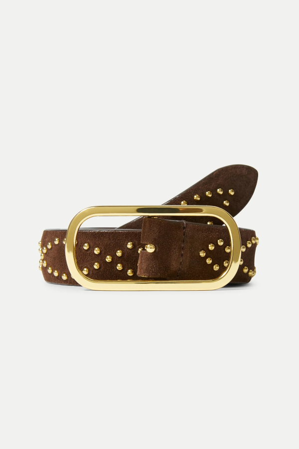 Veronica Beard Studded Loop Belt - Espresso