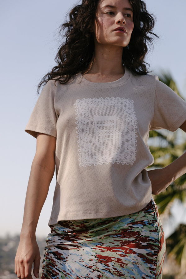 Carleen Perfect Tee - Pointelle Doily
