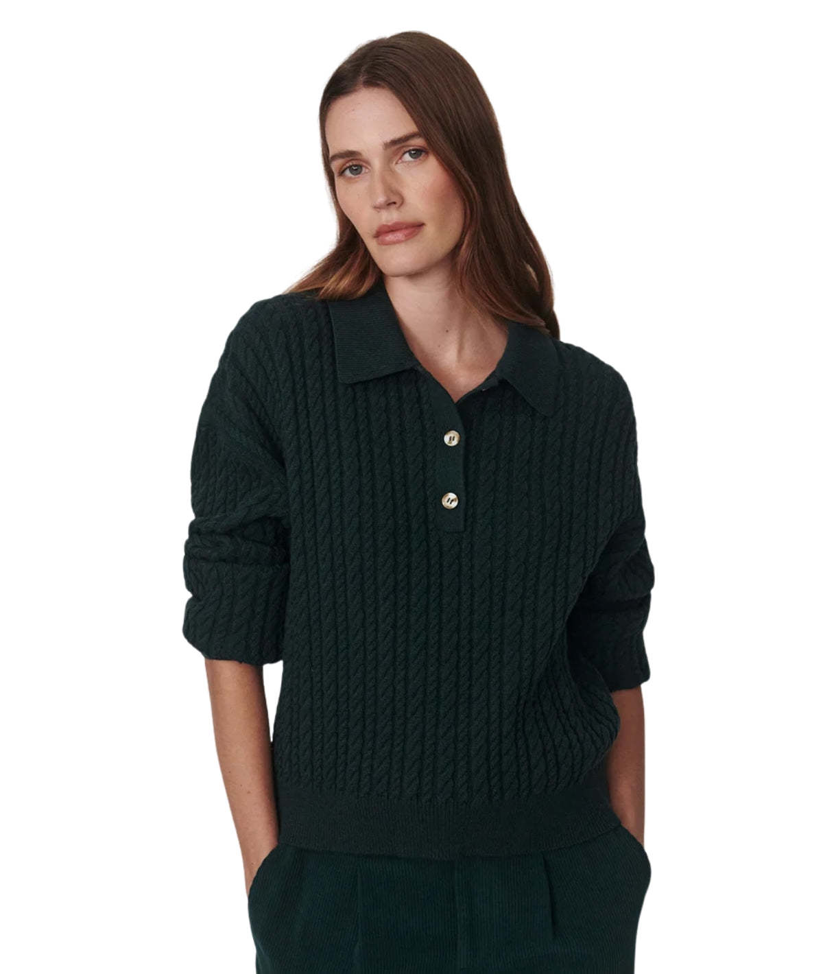 Varley Dottie Polo Knit Sweater - Image 1 of 6