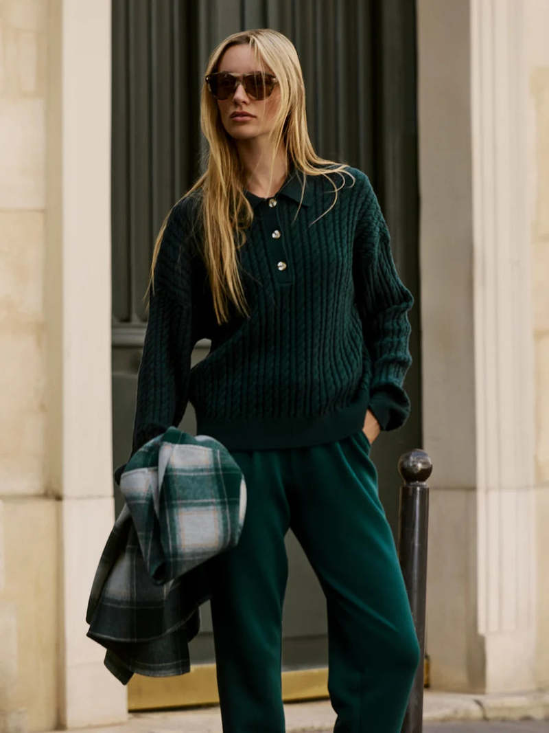 Varley Dottie Polo Knit Sweater