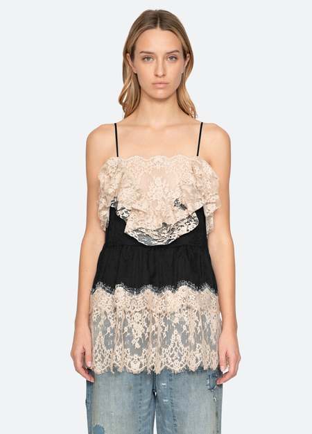 Sea NY Casey Hand Smocked Tie Front Top | Garmentory