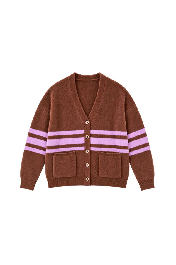 Ali Golden Oversized Mohair Cardigan Sweater
