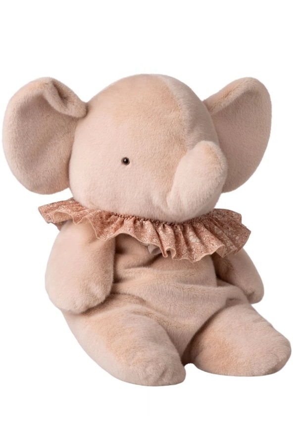 KIDS Maileg Safari Friends Big Elephant Soft Toy - Powder Pink