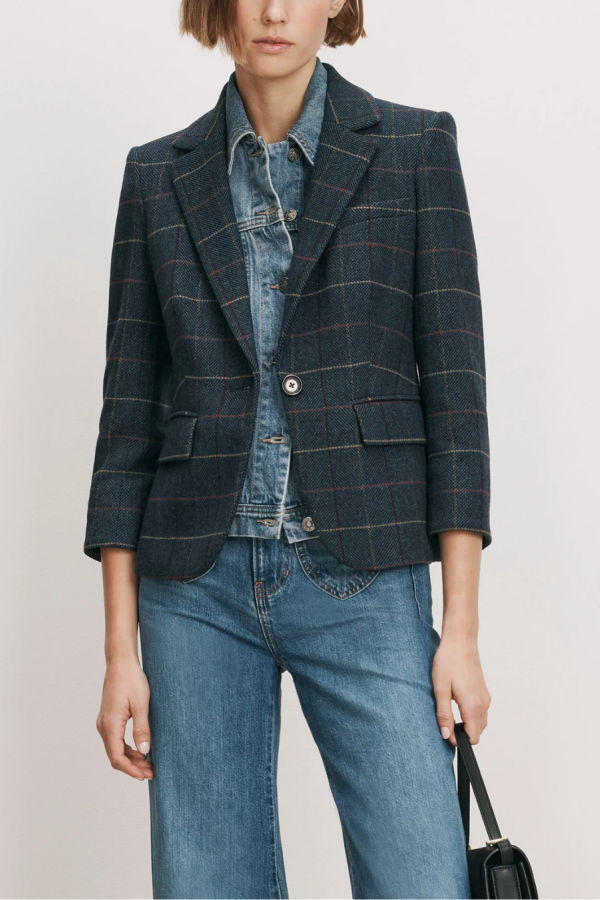 Veronica Beard Schoolboy Dickey Jacket - Teal Multi
