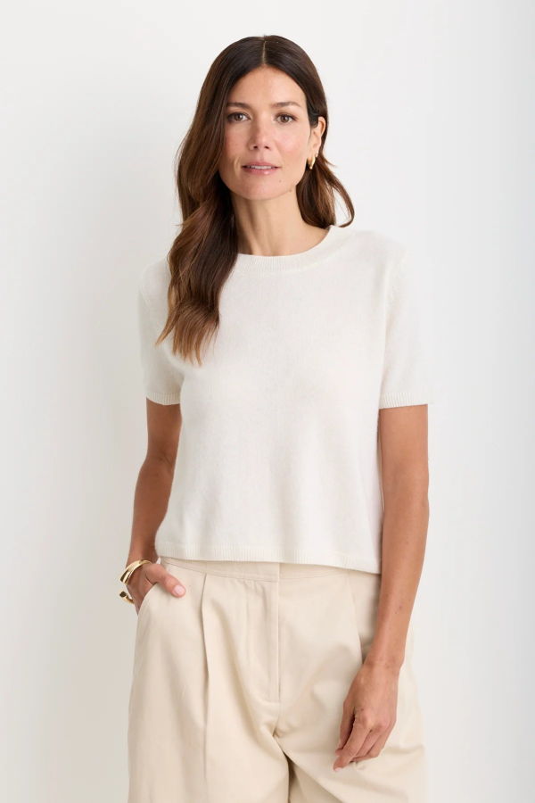 ONE GREY DAY Kadri Cashmere Tee - Ivory