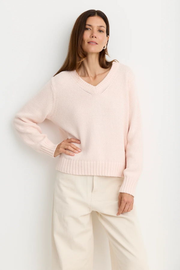 ONE GREY DAY Marie V Neck Sweater
