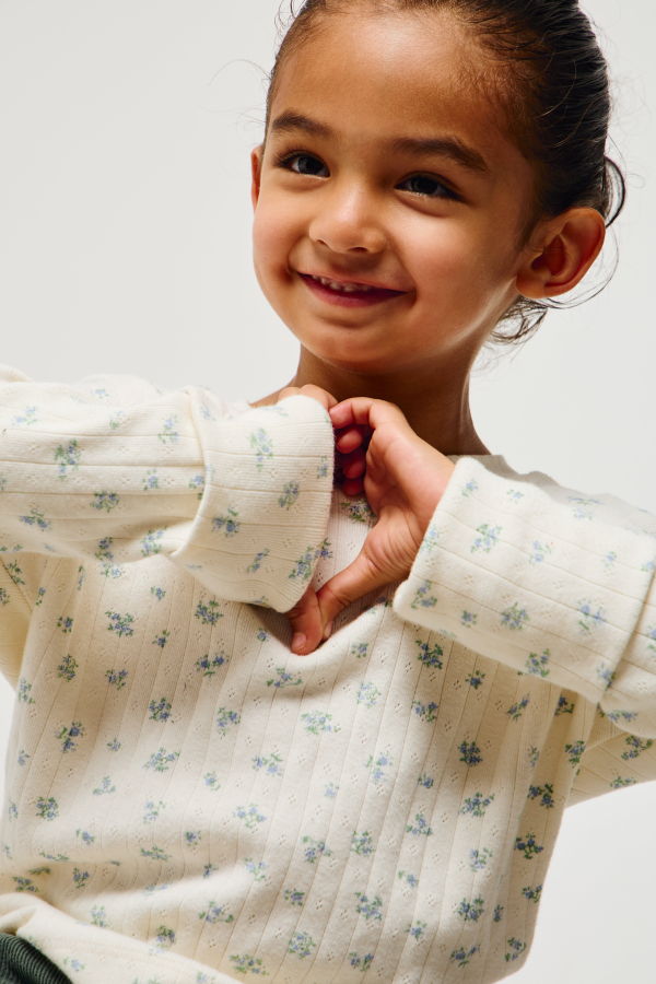 KIDS Kid's Stuff [Trucs d'enfants] Grow With Me Shirt Pointelle Liberty