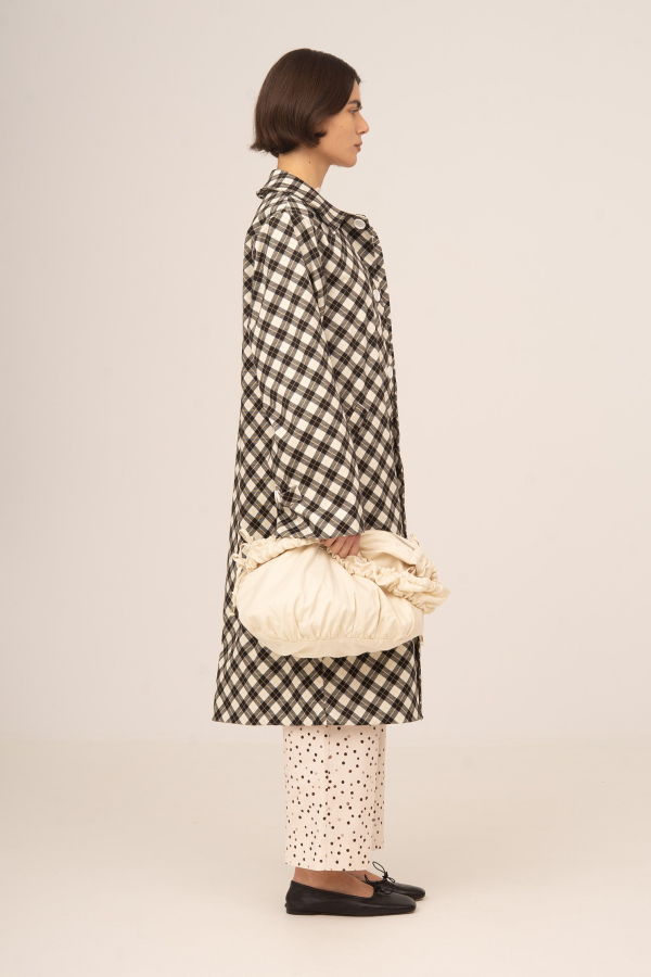 Carmen Says Classic Betty Argyle-Inspired Geometric Print Trench Coat