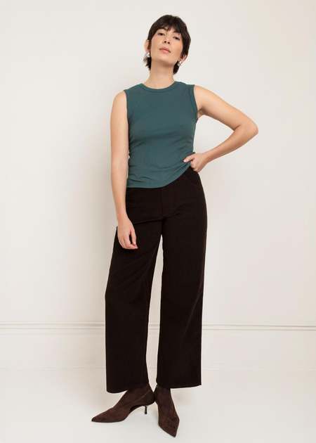 Auralee High Density Finx Linen Camisole - Green | Garmentory