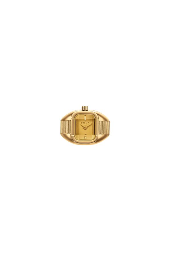 Breda Nocturne Time Ring Gold Amber