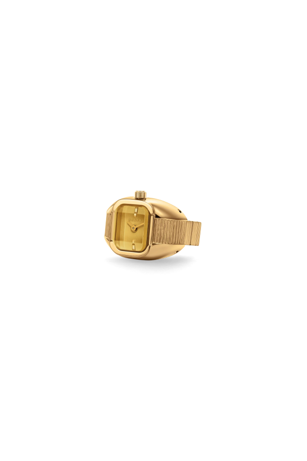 Breda Nocturne Time Ring Gold Amber