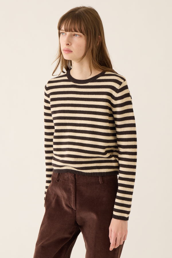 DEMYLEE Melina Stripe Cotton Cashmere Sweater