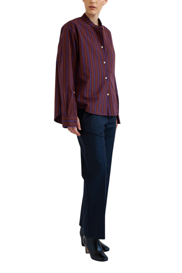 Jamie Haller The Editor Shirt - Oxblood Stripe