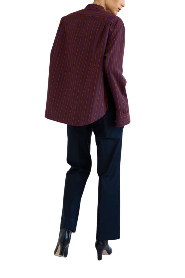 Jamie Haller The Editor Shirt - Oxblood Stripe