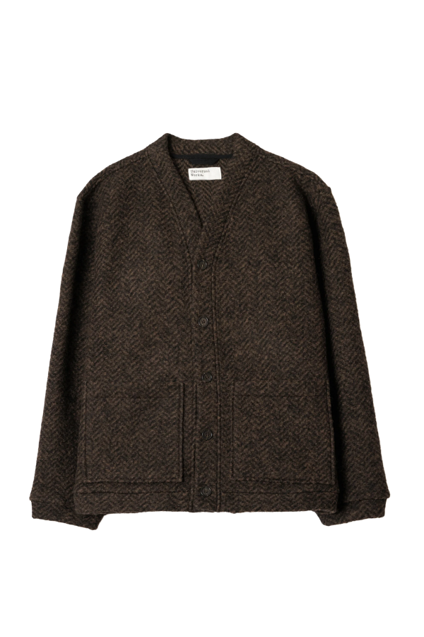 Universal Works Advance Cardigan Raven Fleece