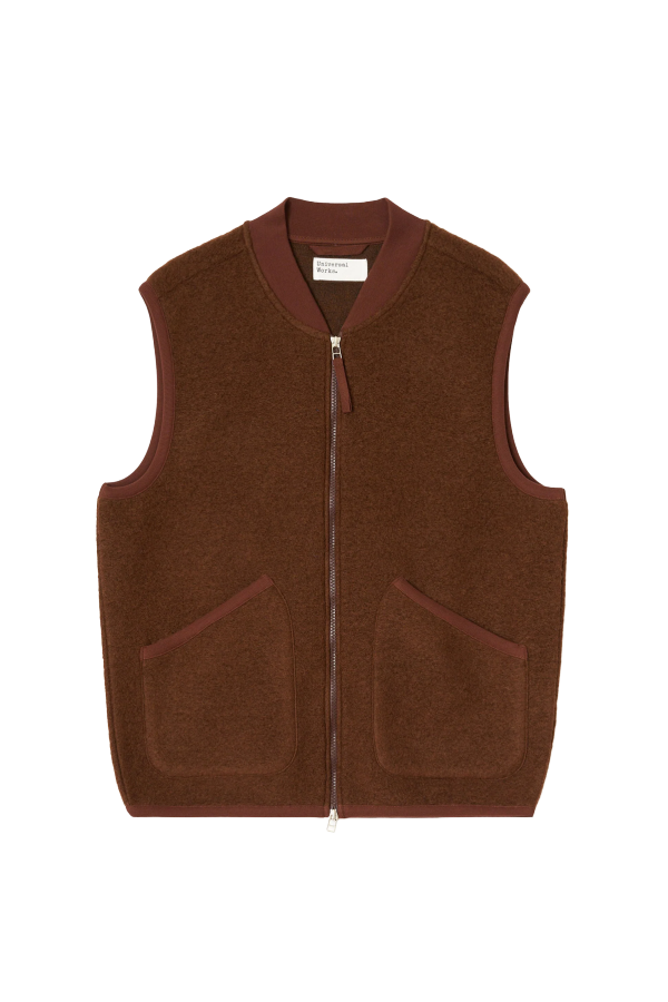 Universal Works Zip Waistcoat Wool Fleece