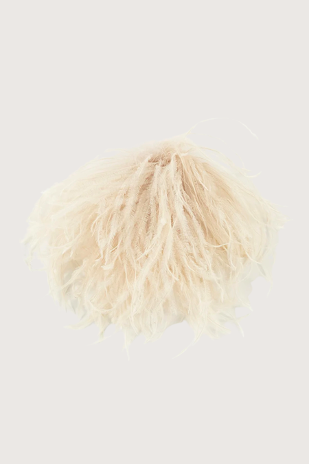 INDRESS Ostrich Feather Brooch Hairpiece - Almond | Garmentory