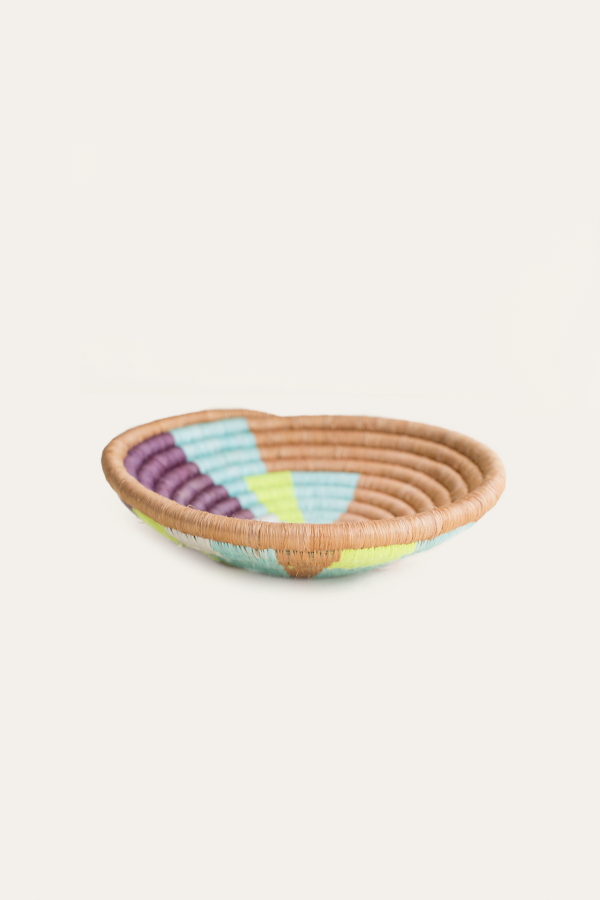 Indego Africa Mini Plateau Basket - Neon