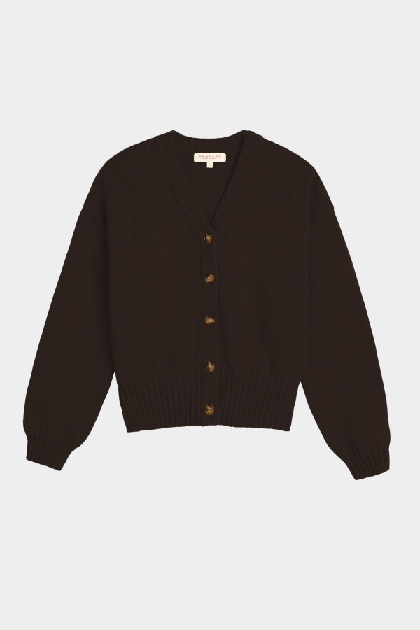DEMYLEE Vivian Organic Cotton Cardigan - Espresso