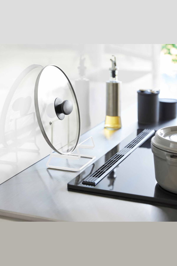 Yamazaki Home Frying Pan Stand Steel Kitchen Organizer