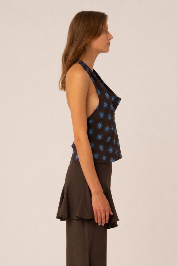 Carmen Says Palma Cross Flower Print Top