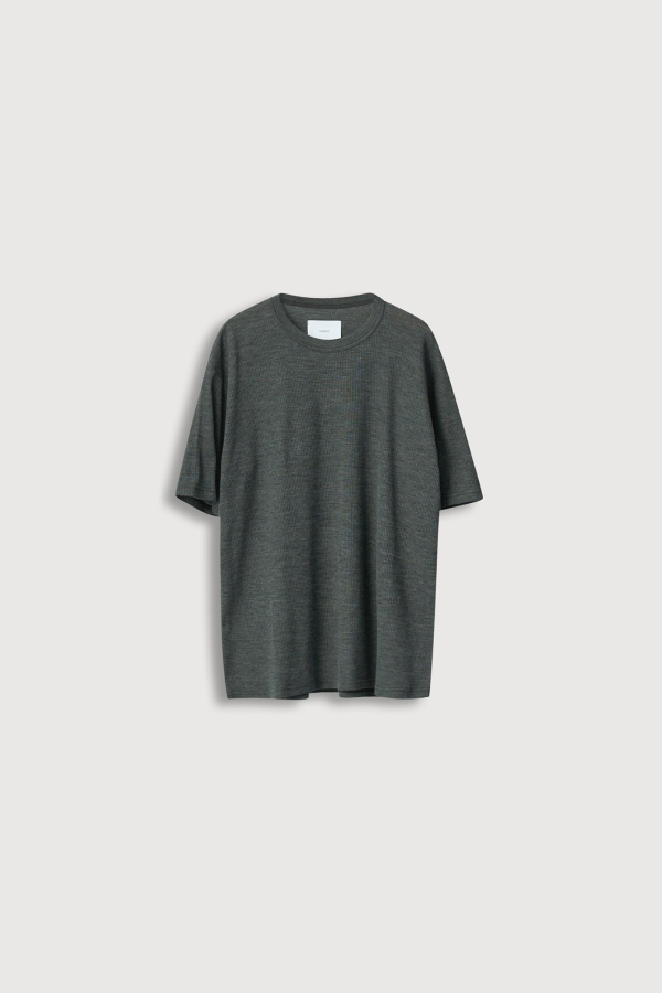 ssstein Fine Wool Oversized Short Sleeve Tee - Dark Grey