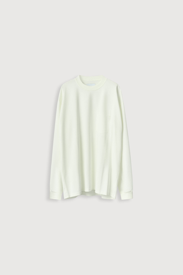 ssstein Supima Cotton Oversized Long Sleeve Pocket Tee - White