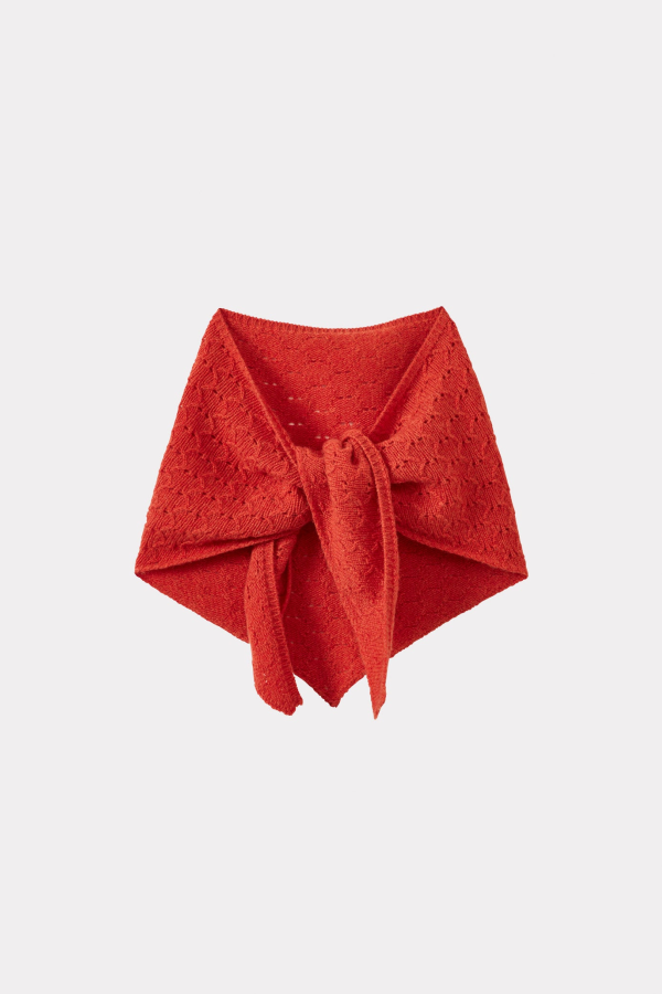 KIDS Caramel Lotte Children's Wool Pointelle Scarf